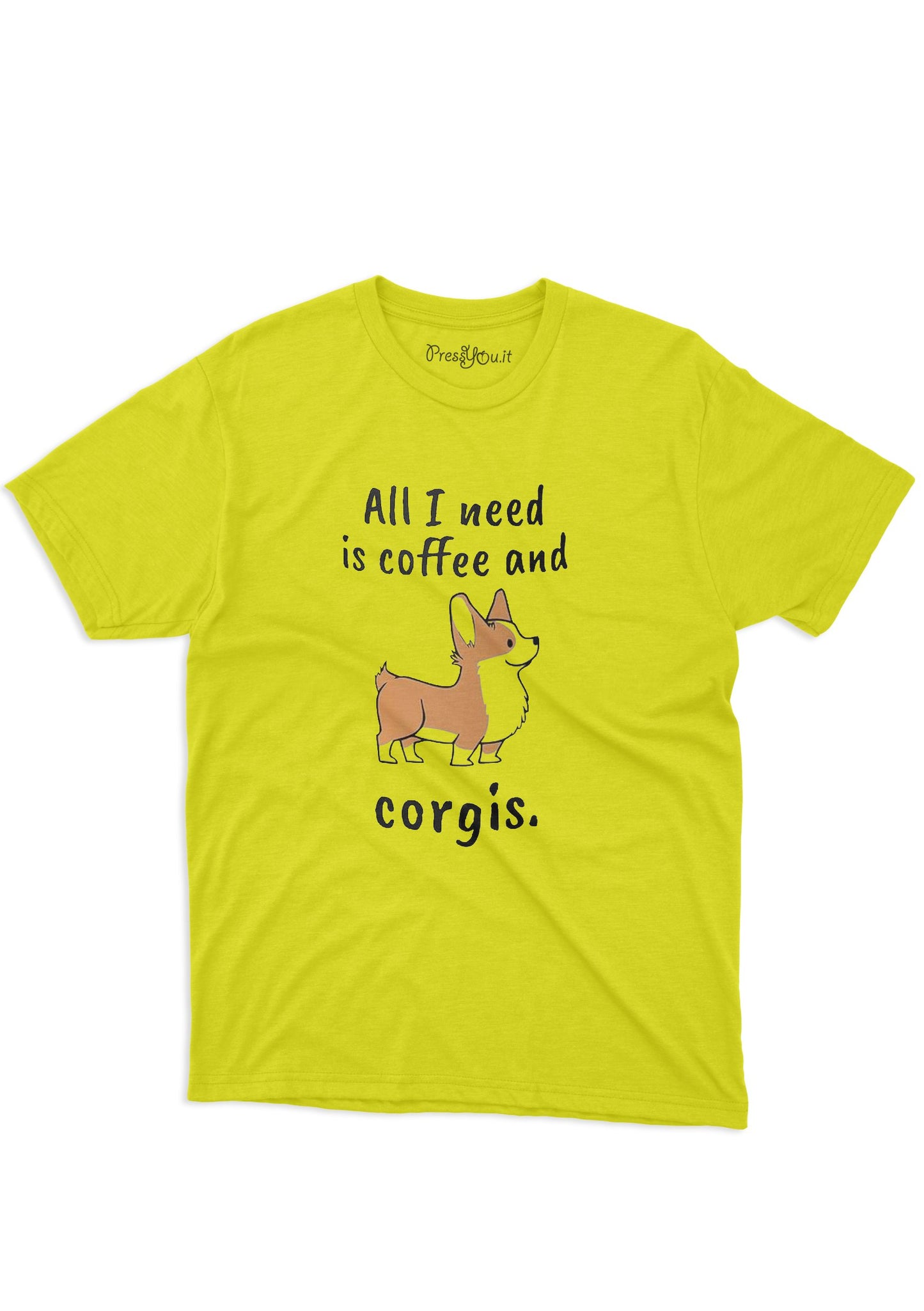 maglietta t-shirt-all 1 need is coffee and corgis cani animali