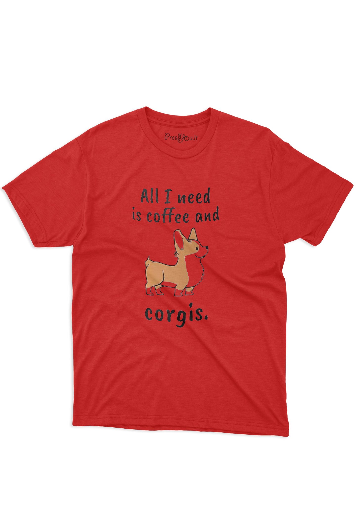 maglietta t-shirt-all 1 need is coffee and corgis cani animali