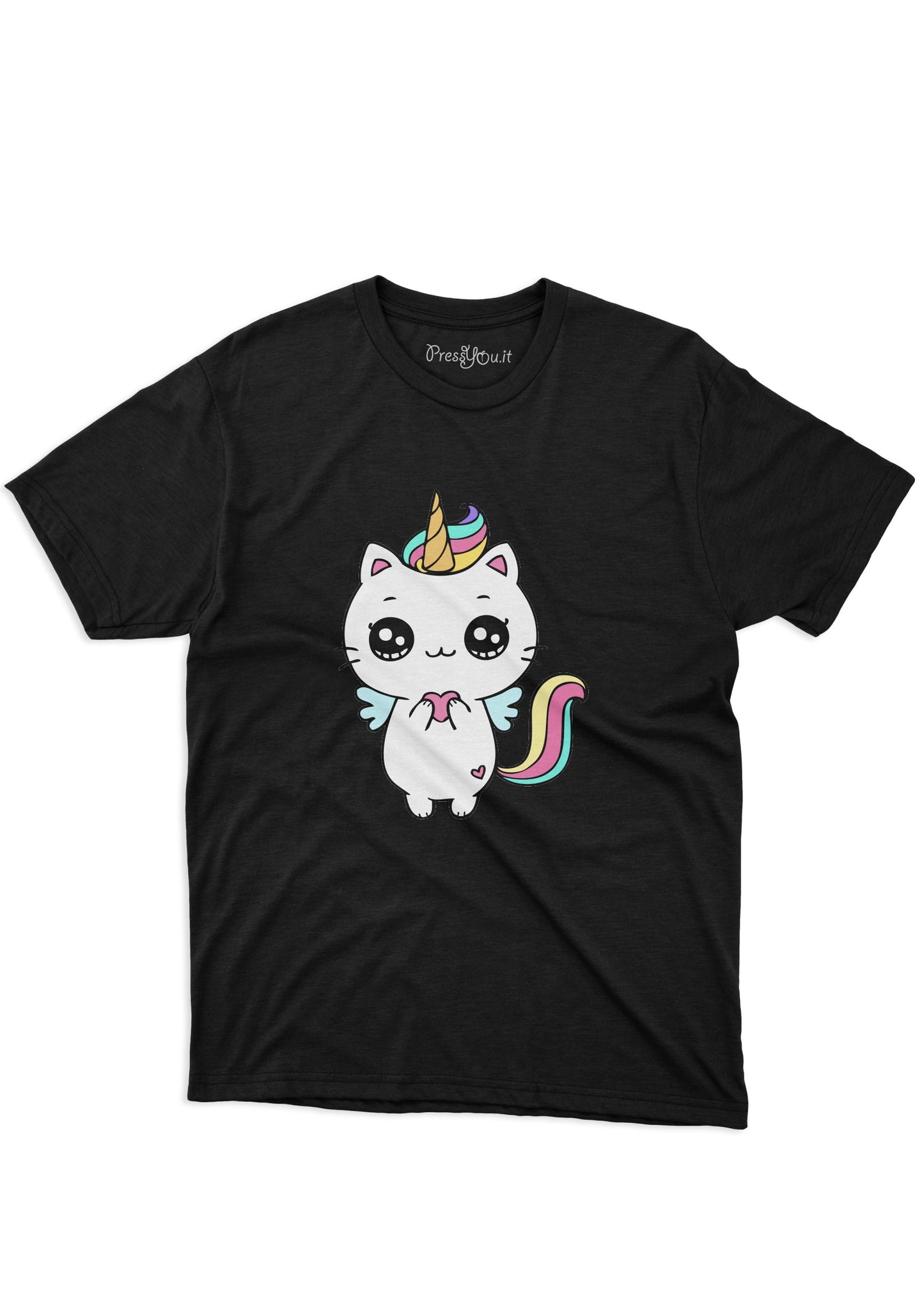 maglietta t-shirt- gatto unicorno gatticorn cuore