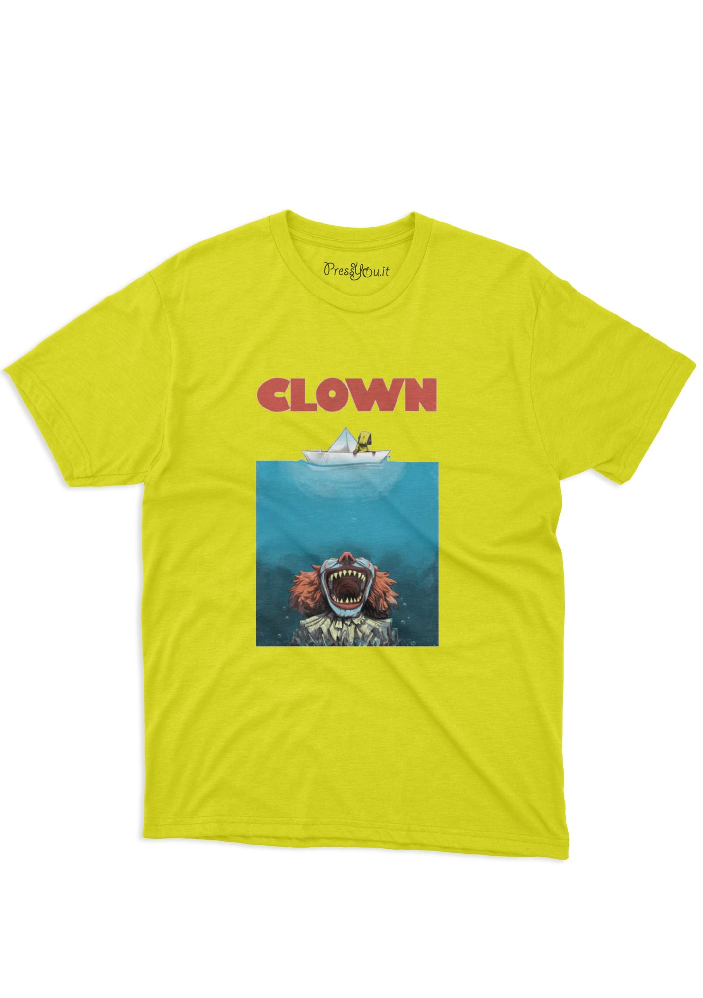 90s movie shark clown t-shirt
