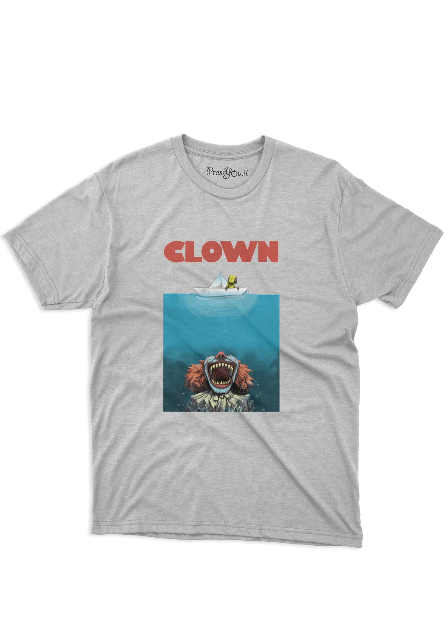 90s movie shark clown t-shirt