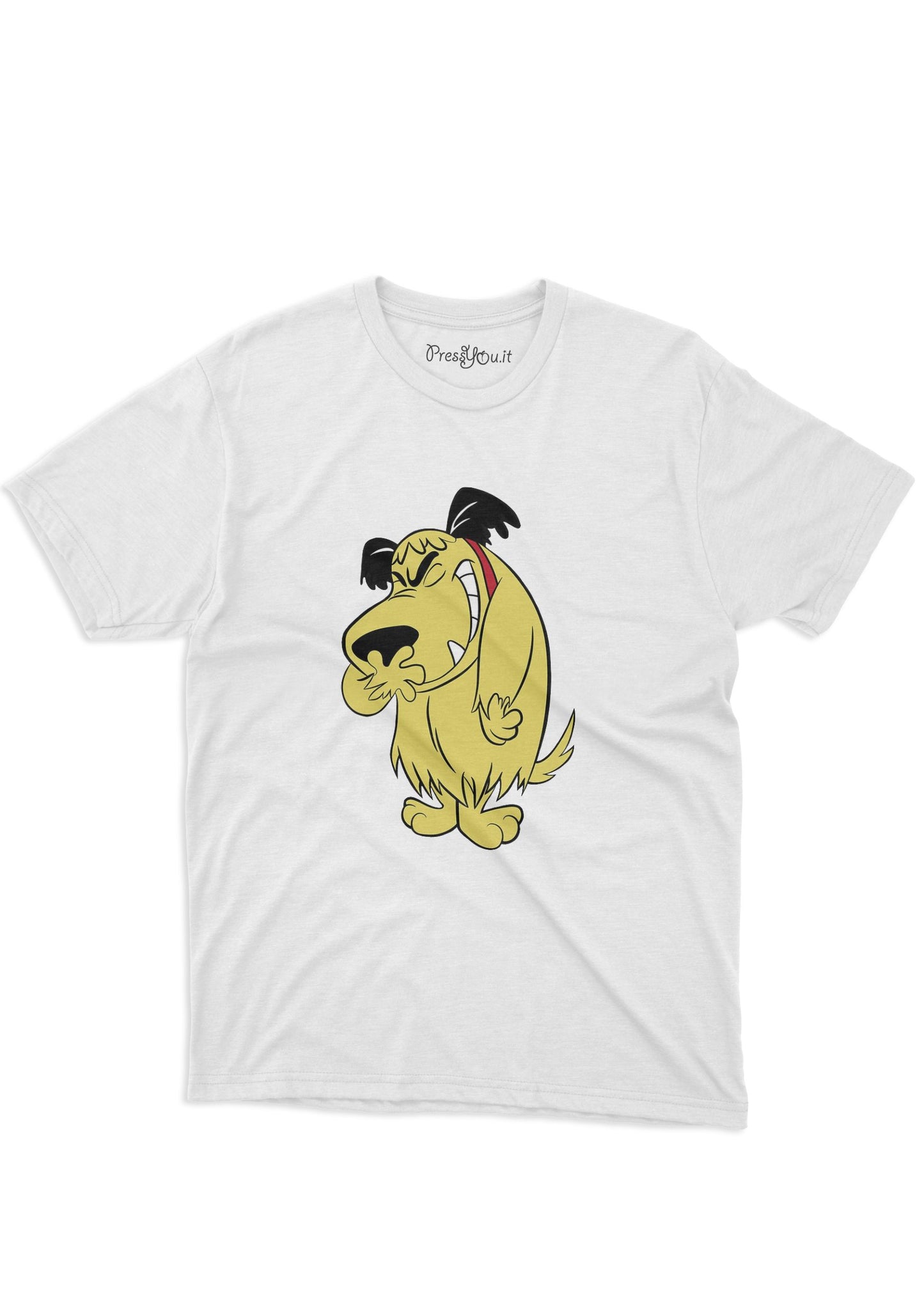 maglietta t-shirt- corsa pazza cane che ride