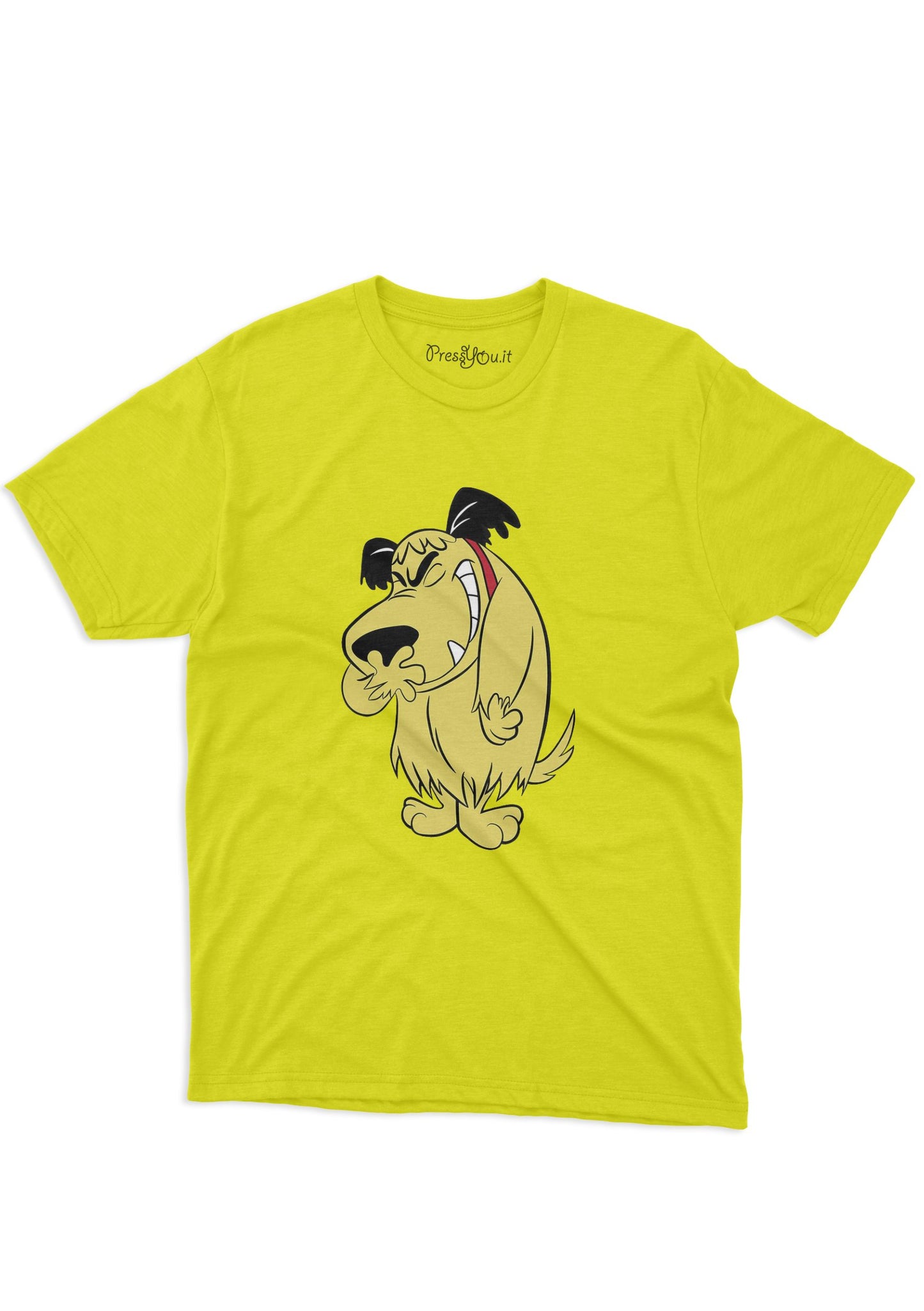 maglietta t-shirt- corsa pazza cane che ride