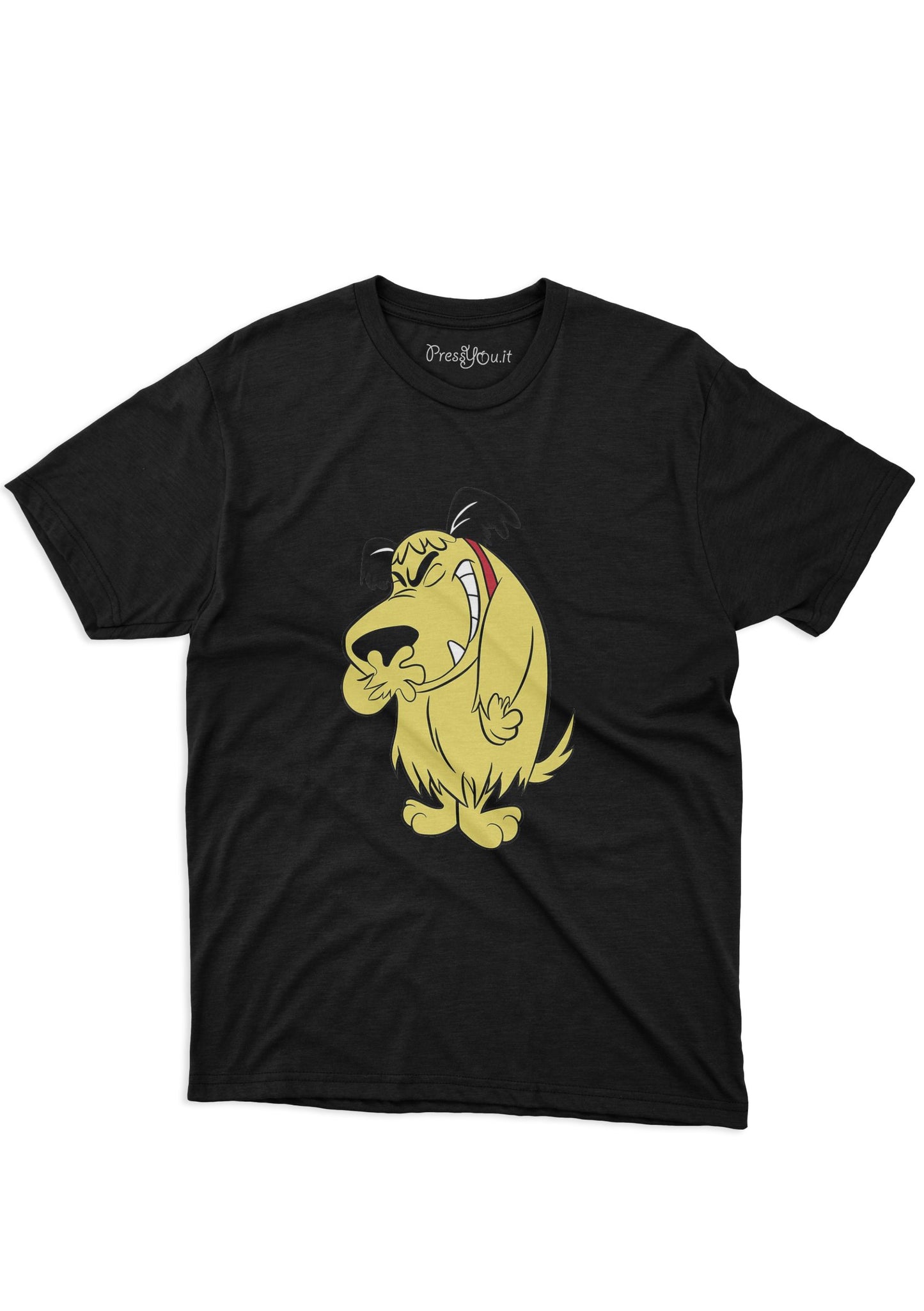 maglietta t-shirt- corsa pazza cane che ride