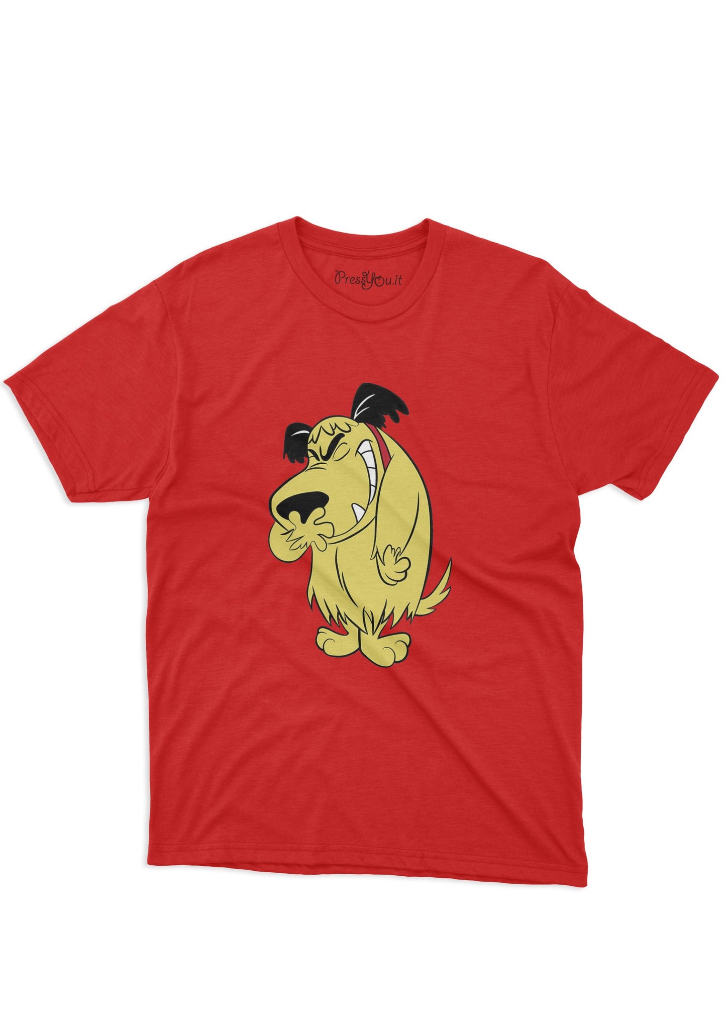 maglietta t-shirt- corsa pazza cane che ride