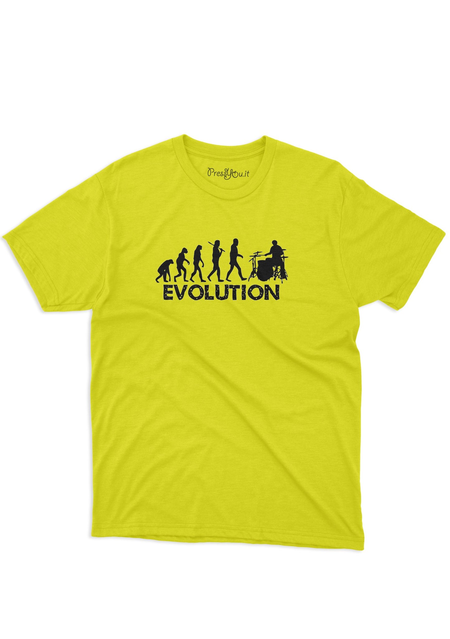 maglietta t-shirt- evoluzione batterista
