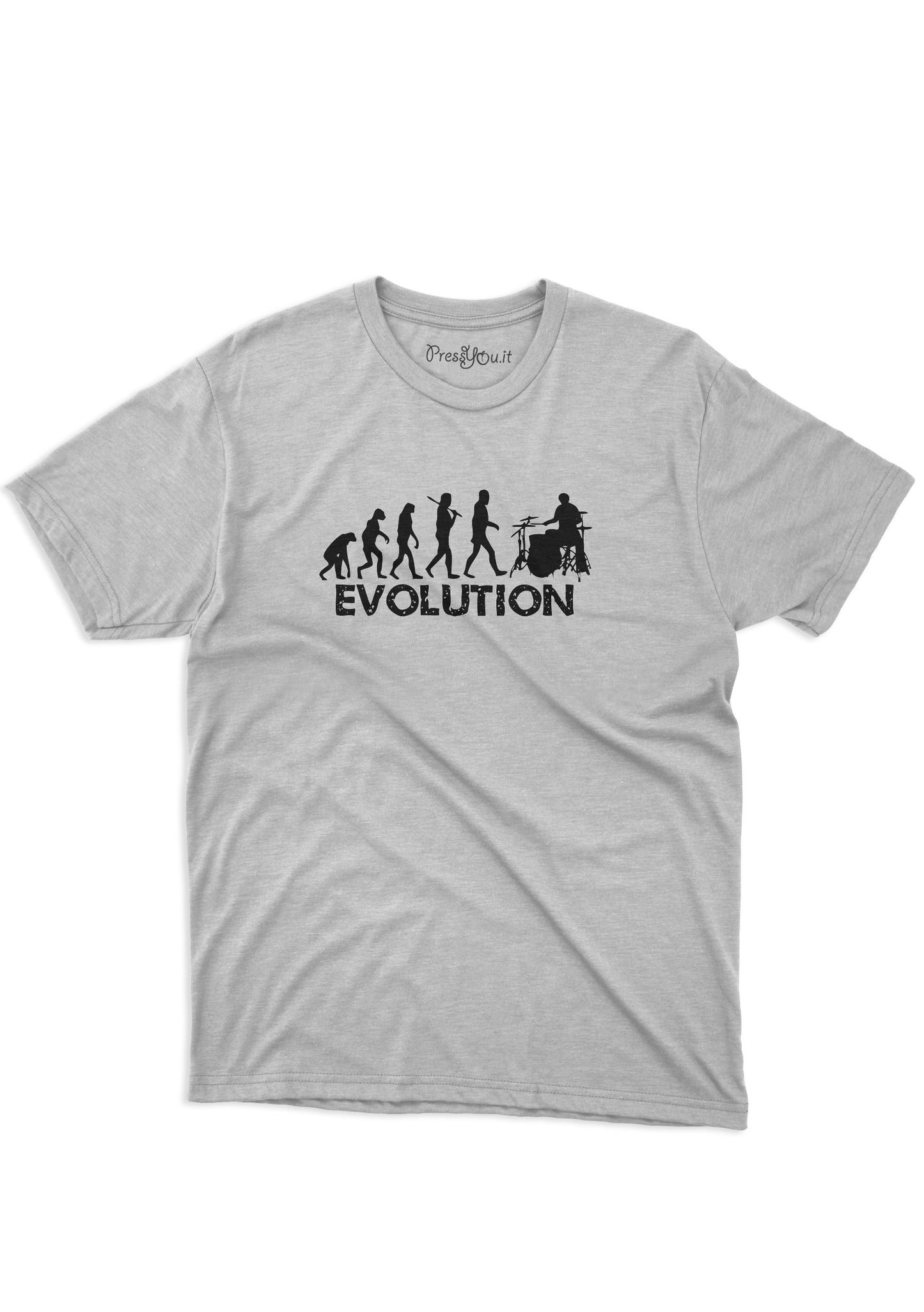 maglietta t-shirt- evoluzione batterista