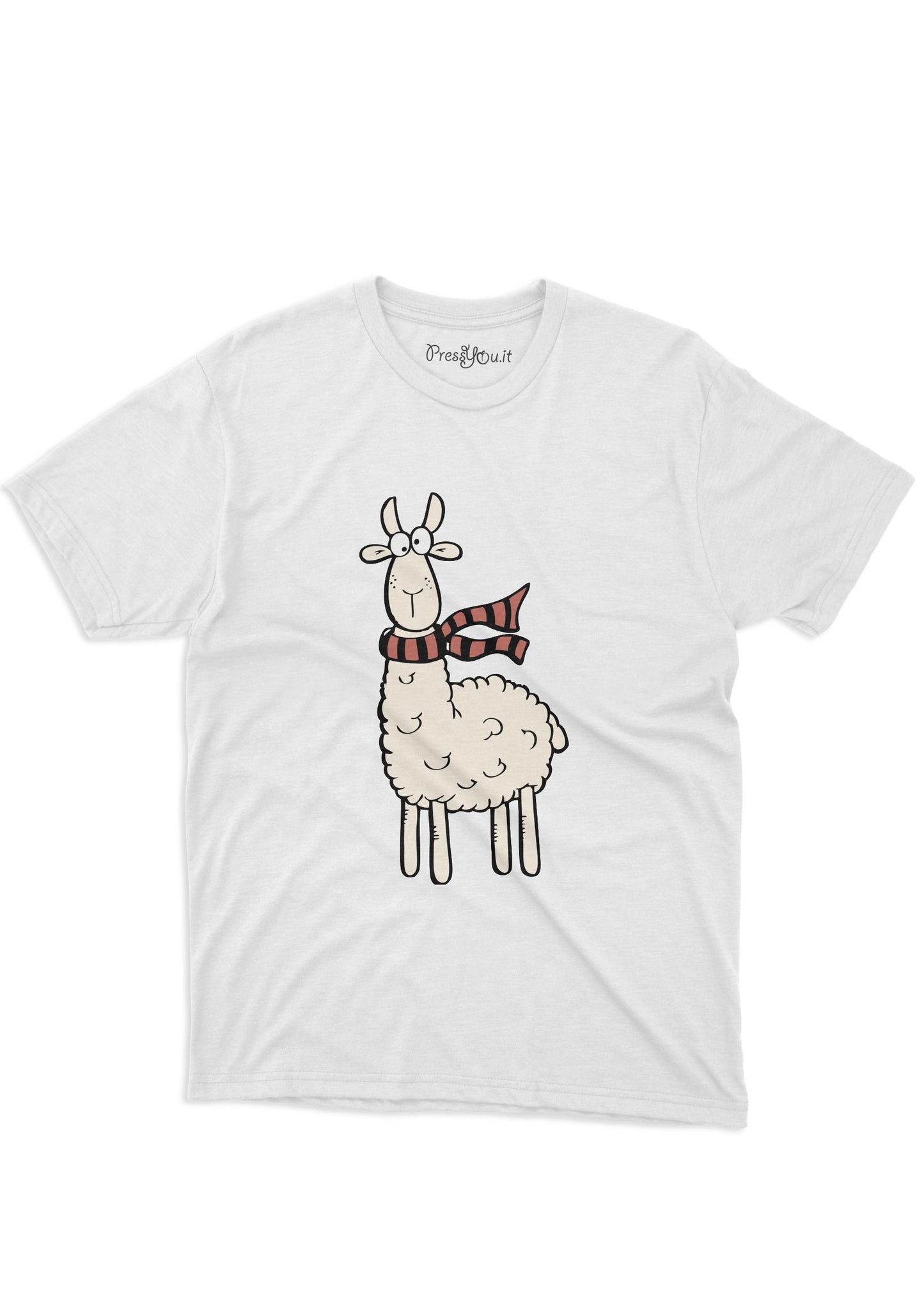 maglietta t-shirt-alpaca con la sciarpa