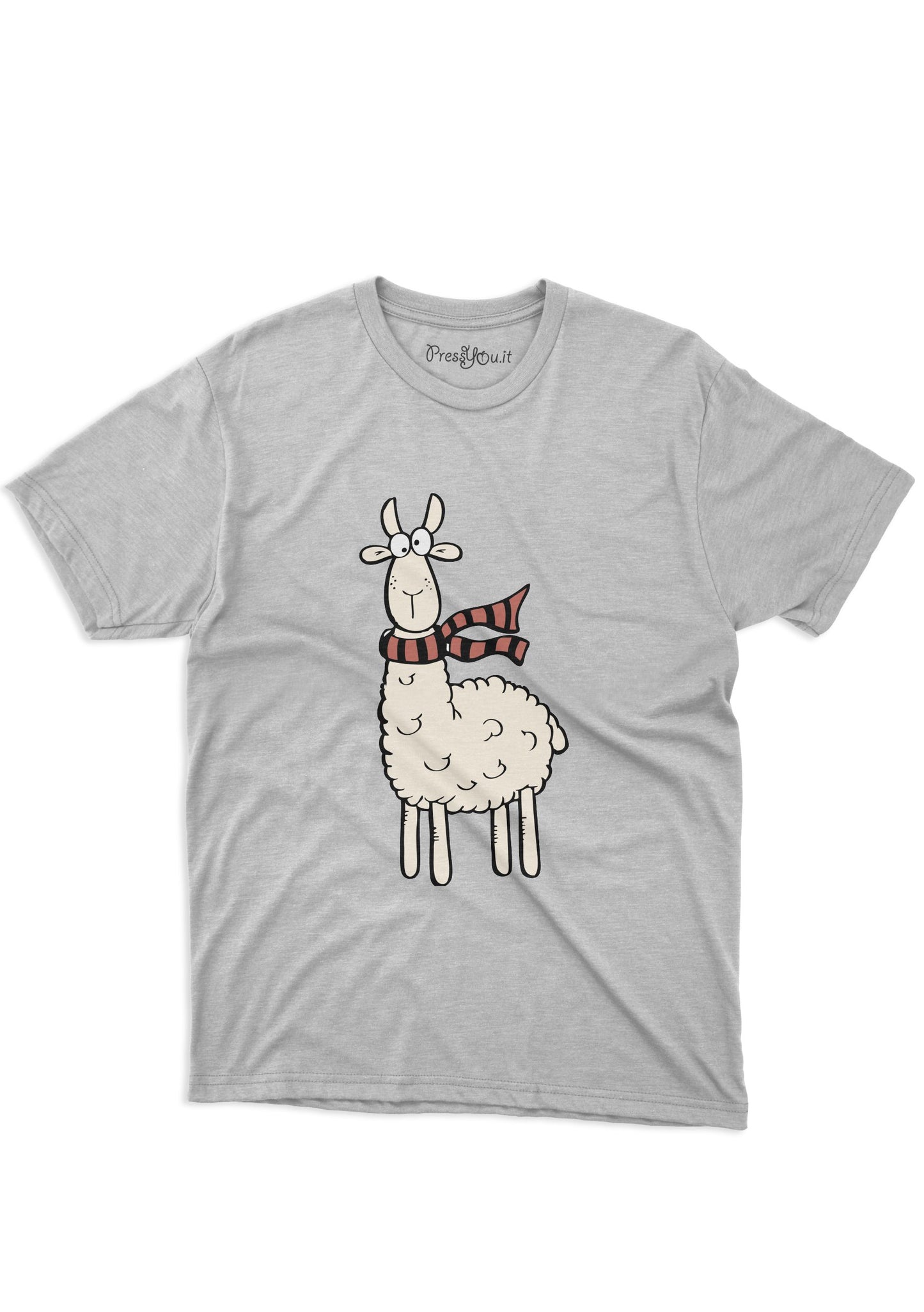 maglietta t-shirt-alpaca con la sciarpa