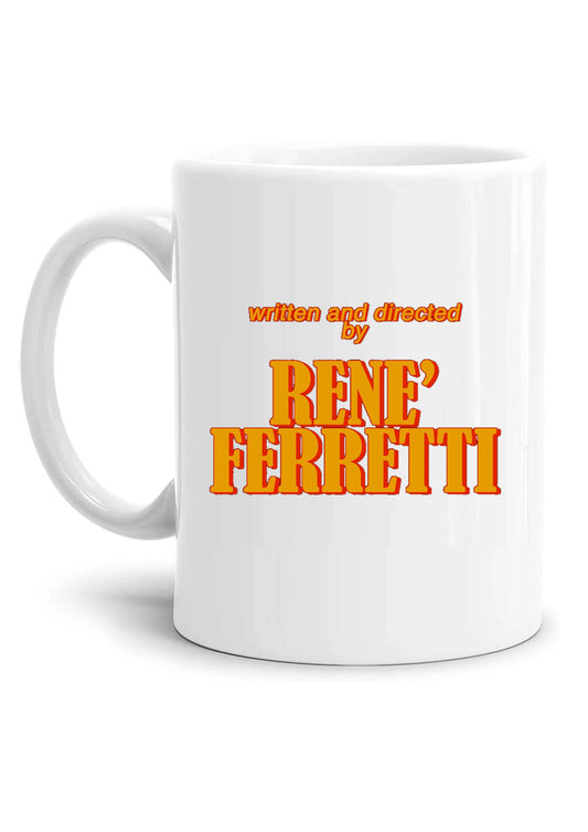 Mug mug - written and directed by Rene Ferretti funny nice gift mum dad colleagues friends ceramic for breakfast coffee or tea copy