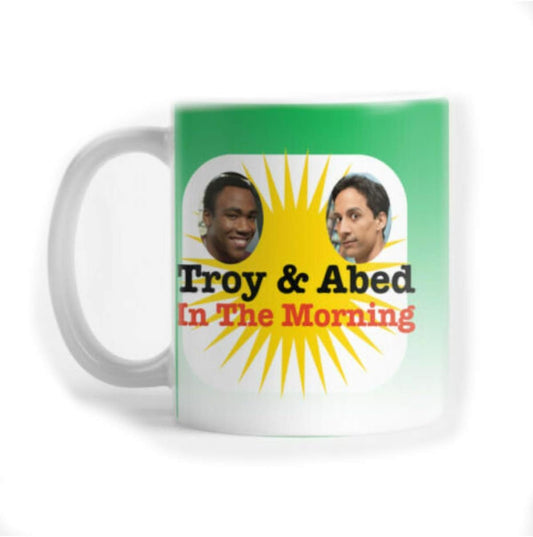 Mug-troy and abed in the morning ceramic cup funny nice gift mum dad colleagues friends for breakfast coffee or tea