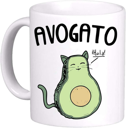 tazza Mug-gatto avocado avogatto divertente simpatica regalo mamma papa colleghi amici in ceramica per la colazione caffe o te copia copia