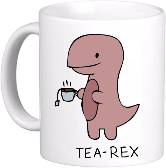tazza Mug-t rex tea rex dinosauro te divertente simpatica regalo mamma papa colleghi amici in ceramica per la colazione caffe o te