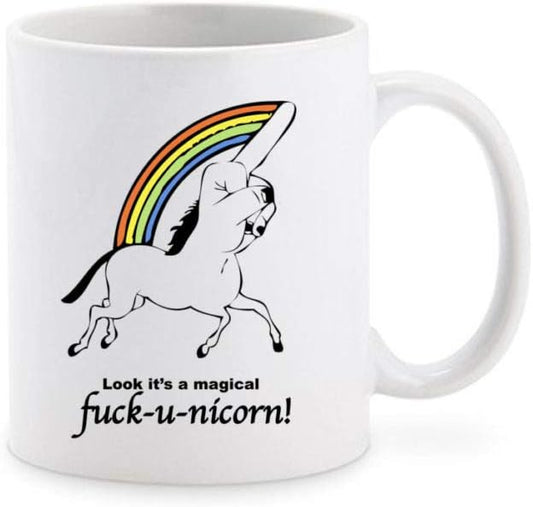 Mug Mug-unicorn fuck u nicorn funny nice gift mom dad colleagues friends ceramic for breakfast coffee or tea