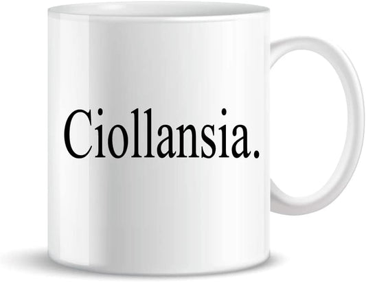 Mug-ciollassociazione anxiety funny ceramic cup, nice gift for mum, dad, colleagues, friends, for breakfast, coffee or tea