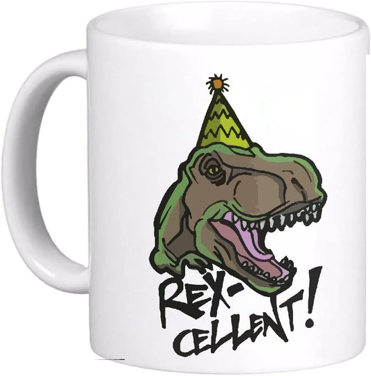 tazza Mug-dinosauro festa rex cellent divertente simpatica regalo mamma papa colleghi amici in ceramica per la colazione caffe o te
