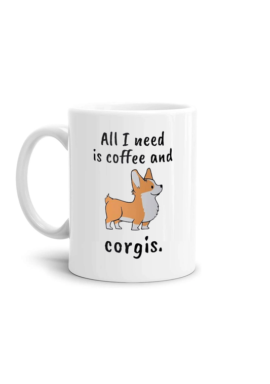 tazza Mug-all 1 need is coffee and corgis cani animali